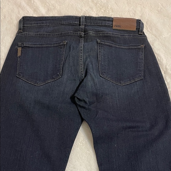 PAIGE Women's Dark Blue Straight Jeans - Picture 8 of 14